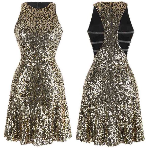 angel-fashions women sheer golden sequin short bodycon vintage cocktail dress prom party gown 467, Black
angel-fashions women sheer golden sequin short bodycon vintage cocktail dress prom party gown 467, Black