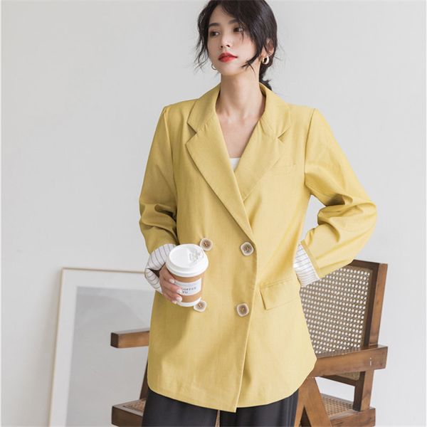 women's suits & blazers hzirip slender yellow full sleeves all match women 2021 office lady retro gentle simple chic autumn loose, White;black
women's suits & blazers hzirip slender yellow full sleeves all match women 2021 office lady retro gentle simple chic autumn loose, White;black