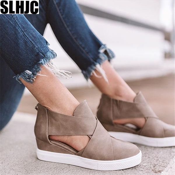 slhjc summer autumn pumps med high wedges shoes inner heel height increasing pointy toe side empty hollow plus size sandals 2019, Black
slhjc summer autumn pumps med high wedges shoes inner heel height increasing pointy toe side empty hollow plus size sandals 2019, Black