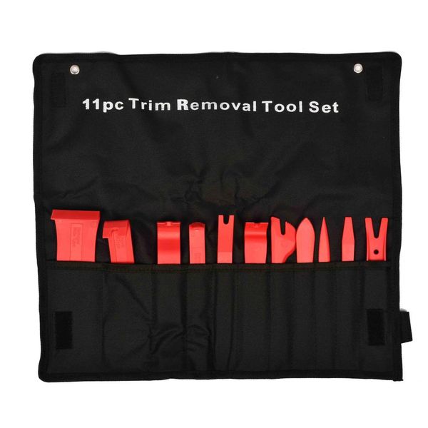 11pcs car door trim panel molding clip retainer removal pry tool kit with canvas bag
11pcs car door trim panel molding clip retainer removal pry tool kit with canvas bag