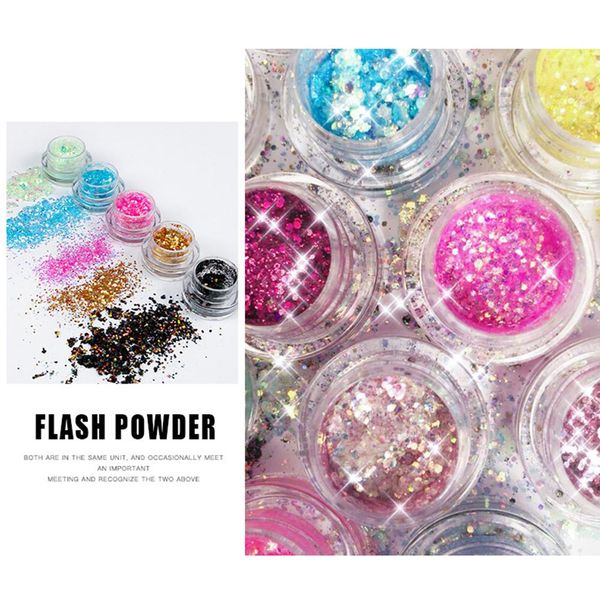 metermall glitter powder sequins party makeup shining sequined colorful flash cosmetic shining pearl nail accessories tools, Silver;gold
metermall glitter powder sequins party makeup shining sequined colorful flash cosmetic shining pearl nail accessories tools, Silver;gold
