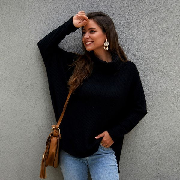 women sweater casual loose turtle pullover neck knitted high neck knitwear loose jumper solid sweatshirt top, White;black
women sweater casual loose turtle pullover neck knitted high neck knitwear loose jumper solid sweatshirt top, White;black