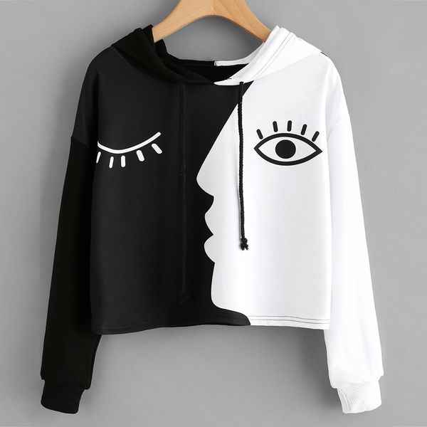 women ladies sweatshirt hoodies black white patchwork long sleeve crop patchwork hooded autumn casual pullover moletom 2019
women ladies sweatshirt hoodies black white patchwork long sleeve crop patchwork hooded autumn casual pullover moletom 2019