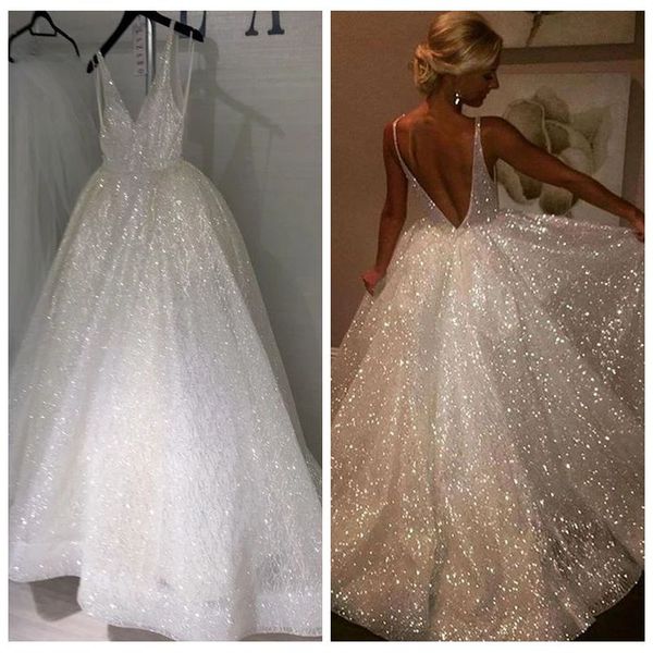 glittering v-neck thin straps white prom dress a-line available in plus size party dress drop open back white formal dress, Black
glittering v-neck thin straps white prom dress a-line available in plus size party dress drop open back white formal dress, Black