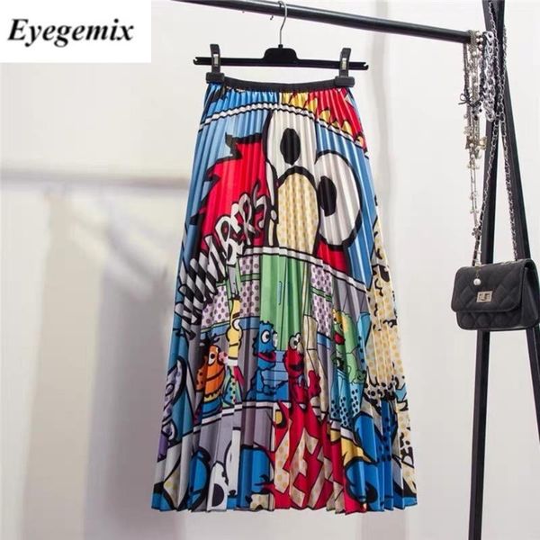 2020 new women vintage character letter print high waist mid-calf length pleated skirts summer vintage big swing skirt 20 colors, Black
2020 new women vintage character letter print high waist mid-calf length pleated skirts summer vintage big swing skirt 20 colors, Black
