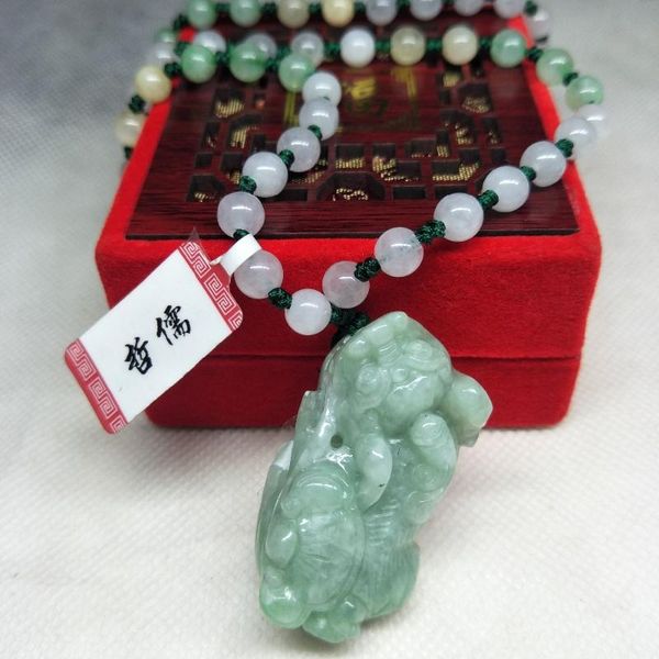 zhe ru jewelry pure natural jadeite green money beast pixou pendant tricolor jade bead necklace send a certificate, Silver
zhe ru jewelry pure natural jadeite green money beast pixou pendant tricolor jade bead necklace send a certificate, Silver