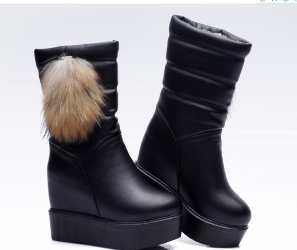 2018 women's boots in winter with new slope heel thick bottom round head waterproof table keep warm non-slip8989, Black
2018 women's boots in winter with new slope heel thick bottom round head waterproof table keep warm non-slip8989, Black