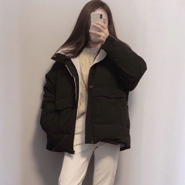 2019 winter women's down bread jacket stand collar solid color patchwork warm female coats, Black
2019 winter women's down bread jacket stand collar solid color patchwork warm female coats, Black