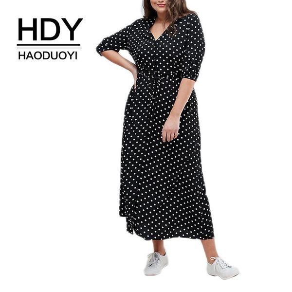 hdy haoduoyi 2019 new elegant party dress dot printing v-neck tie waist slim large plus size casual female summer vestido, Black;gray
hdy haoduoyi 2019 new elegant party dress dot printing v-neck tie waist slim large plus size casual female summer vestido, Black;gray