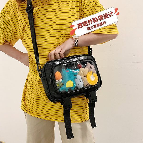 2020 summer new transparent cute cartoon square sling bag korean style super fire pvc cool fashion messenger bag
2020 summer new transparent cute cartoon square sling bag korean style super fire pvc cool fashion messenger bag