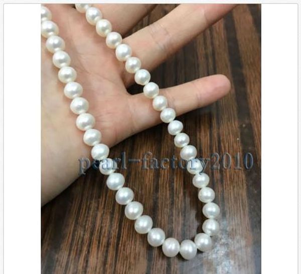 18" 7-8mm south sea natural white pearl necklace 14k gold clasp, Silver 
18" 7-8mm south sea natural white pearl necklace 14k gold clasp, Silver