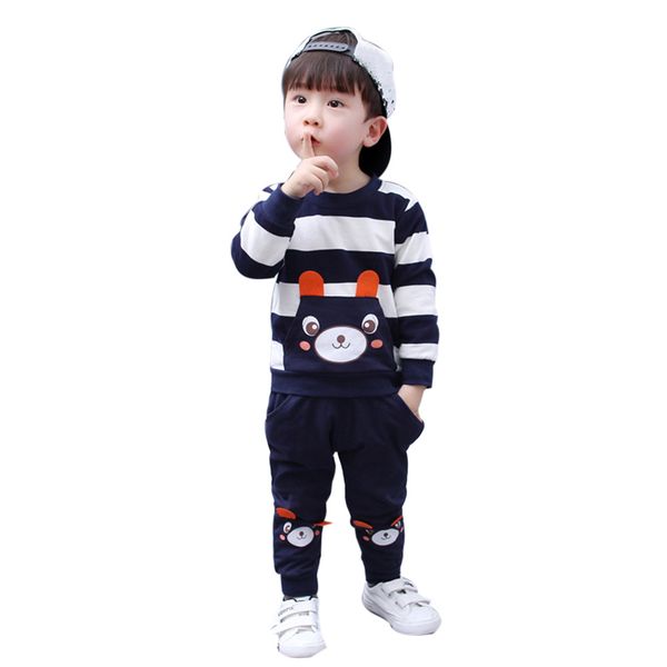 children clothing set long sleeve o-neck cotton cartoon autumn winter girl boy striped bear +pants clothes set, White
children clothing set long sleeve o-neck cotton cartoon autumn winter girl boy striped bear +pants clothes set, White
