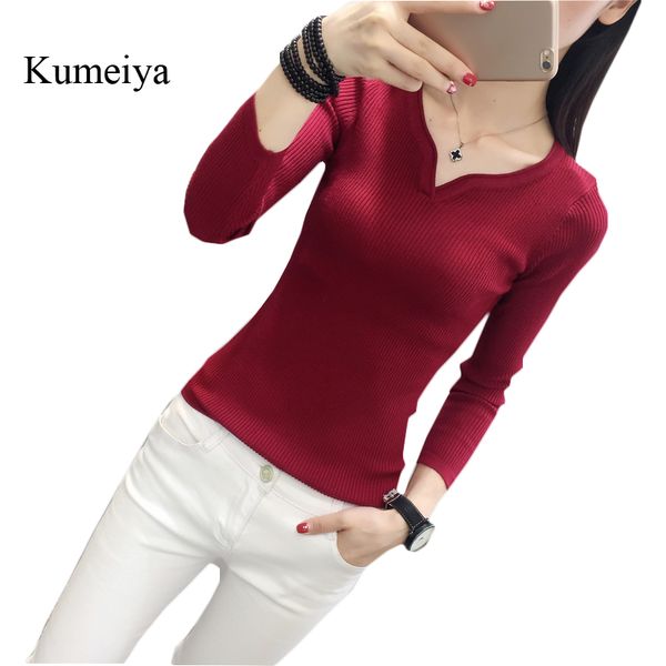 2019 new spring slim sweater thin v-neck long sleeve solid color knit sweater shirt women long sleeve knit pullover, White;black
2019 new spring slim sweater thin v-neck long sleeve solid color knit sweater shirt women long sleeve knit pullover, White;black