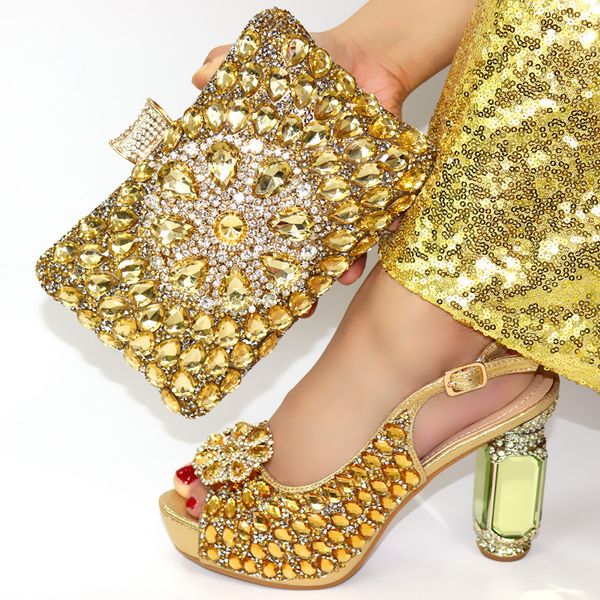 gold rhinesones high heel 4 inches sandal shoes with matching clutches bag for african aso ebi big party sb8427-2, Black
gold rhinesones high heel 4 inches sandal shoes with matching clutches bag for african aso ebi big party sb8427-2, Black