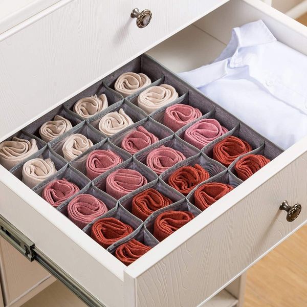 2 pack closet socks organizer drawer divider, 24 cell collapsible closet cabinet organizer underwear storage boxes for stor storage dra
2 pack closet socks organizer drawer divider, 24 cell collapsible closet cabinet organizer underwear storage boxes for stor storage dra