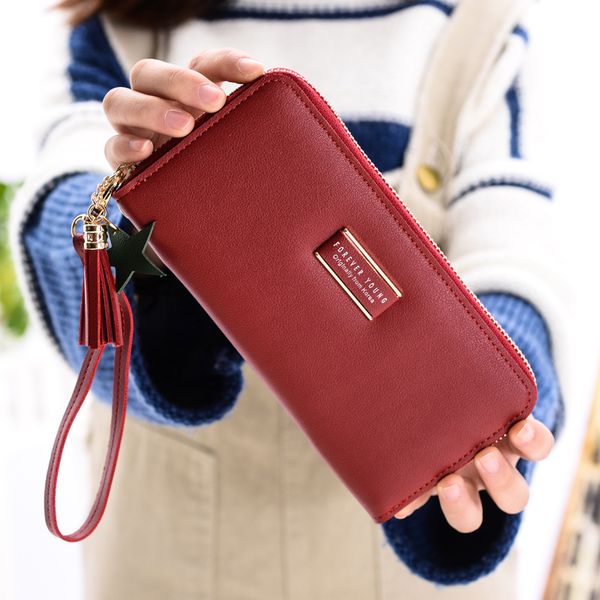 fashion women wallets leather wallet female purse with tassel new 2019 zipper women clutch wallet large capacity cartera mujer, Red;black
fashion women wallets leather wallet female purse with tassel new 2019 zipper women clutch wallet large capacity cartera mujer, Red;black