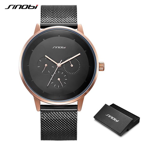 fashion quartz men watches sinobi brand luxury business alloy slim mesh strap casual week clock calendar watch, Slivery;brown
fashion quartz men watches sinobi brand luxury business alloy slim mesh strap casual week clock calendar watch, Slivery;brown