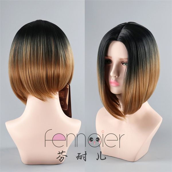 europe and the united states black and brown gradient short hair in the short straight hair ms. rose net high temperature wire cos wig
europe and the united states black and brown gradient short hair in the short straight hair ms. rose net high temperature wire cos wig