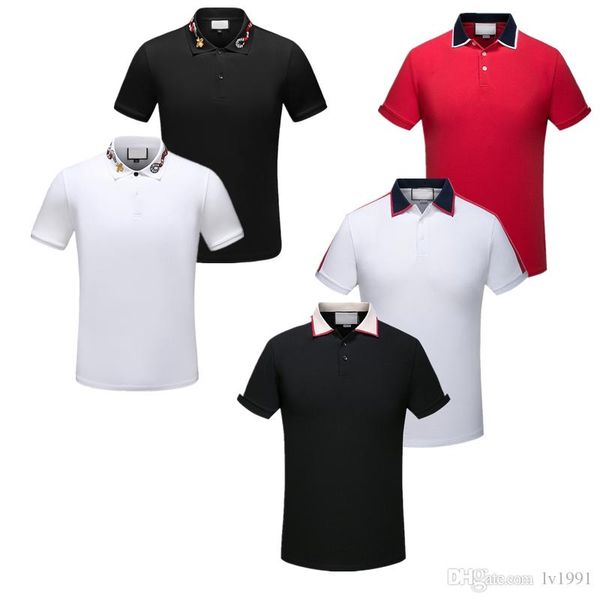 2019 лето мужская рубашка поло для мужчин рубашки desiger polos мужчины хлопок с коротким рукавом одежда трикотажные v полосы патч вышитые б, White;black
2019 лето мужская рубашка поло для мужчин рубашки desiger polos мужчины хлопок с коротким рукавом одежда трикотажные v полосы патч вышитые б, White;black