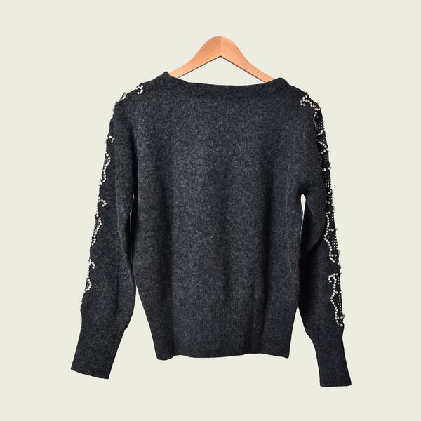 2019 fall autumn grey long sleeve round neck pure color woolen knitted beaded pullover sweater women fashion sweaters o1021071s, White;black
2019 fall autumn grey long sleeve round neck pure color woolen knitted beaded pullover sweater women fashion sweaters o1021071s, White;black