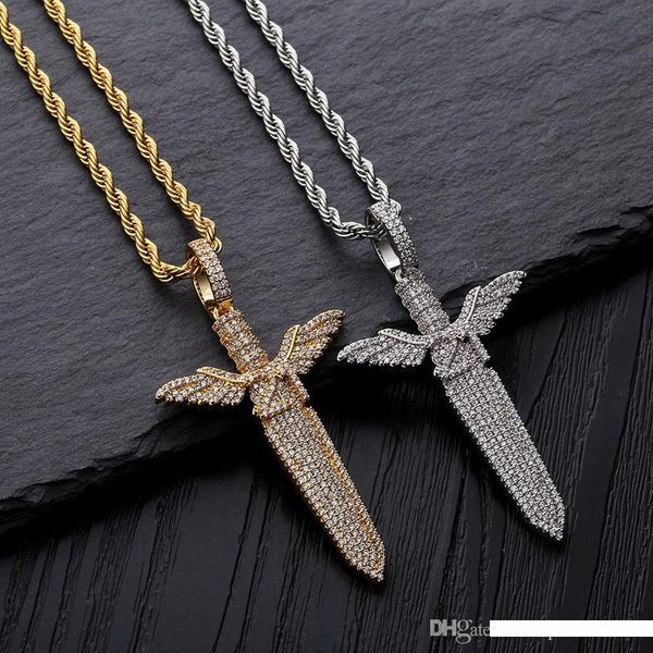 hip angel sword ожерелье hop крест ювелирные изделия золото серебро iced out кубический циркон медный плетеный рок ожерелье, Silver
hip angel sword ожерелье hop крест ювелирные изделия золото серебро iced out кубический циркон медный плетеный рок ожерелье, Silver