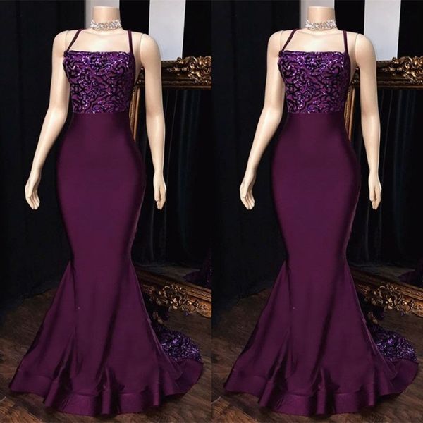 grape spaghetti-straps appliques sleeveless prom dresses 2020 criss cross straps sequined appliques mermaid evening gowns custom made, Black
grape spaghetti-straps appliques sleeveless prom dresses 2020 criss cross straps sequined appliques mermaid evening gowns custom made, Black