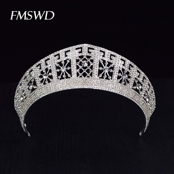 luxury trendy gold silver color big tiaras for bride crystal rhinestone shiny crowns for wedding prom hair jewelry accessories t190620, Golden;white
luxury trendy gold silver color big tiaras for bride crystal rhinestone shiny crowns for wedding prom hair jewelry accessories t190620, Golden;white