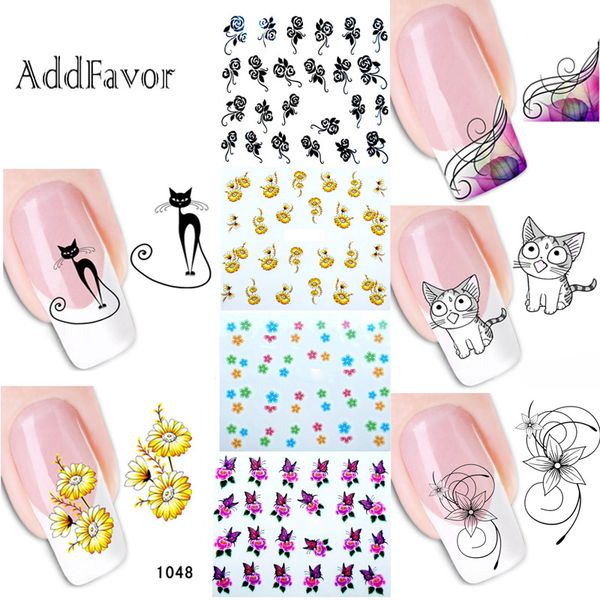 addfavor 2 sheets nail art sticker decal water transfer flower stickers waterproof cute cat diy nail beauty decoration tools, Black
addfavor 2 sheets nail art sticker decal water transfer flower stickers waterproof cute cat diy nail beauty decoration tools, Black