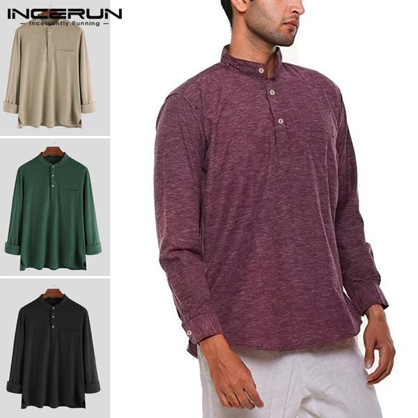 men casual shirt 2020 stand collar long sleeve button leisure oversized shirts breathable vintage men clothing 5xl incerun, White;black
men casual shirt 2020 stand collar long sleeve button leisure oversized shirts breathable vintage men clothing 5xl incerun, White;black