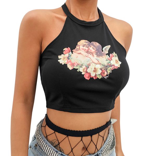 new arrival summer crop for women straps sleeveless camis pattern dragon fitness tight tank cropped feminino, White
new arrival summer crop for women straps sleeveless camis pattern dragon fitness tight tank cropped feminino, White