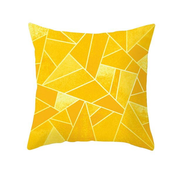 yellow polyester pillow case sofa car waist throw cushion cover home decoration