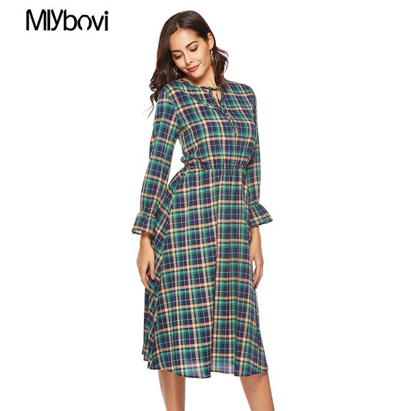 women office pleated dress green print plaid dress spring elegant chiffon long sleeve loose casual o neck female bow vestidos, Black;gray
women office pleated dress green print plaid dress spring elegant chiffon long sleeve loose casual o neck female bow vestidos, Black;gray