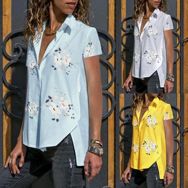 plus size fashion print blouse v-neck high low buttons casual summer ladies female women short sleeve blusas pullover, White
plus size fashion print blouse v-neck high low buttons casual summer ladies female women short sleeve blusas pullover, White