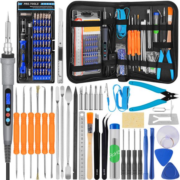 60w/90w 110/220v adjustable temperature electric soldering iron kit with screwdriver tweezers kit iron tips welding repair tools
60w/90w 110/220v adjustable temperature electric soldering iron kit with screwdriver tweezers kit iron tips welding repair tools