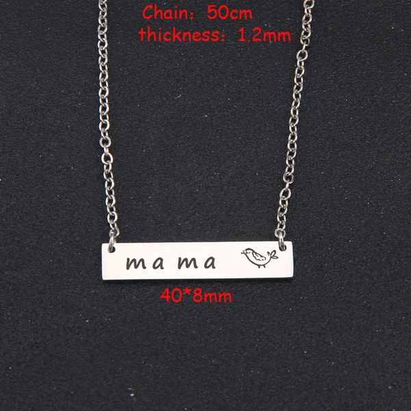 stick figure bird engraved mama mirror necklace for mother's day jewelry gift fashion pendant necklace clavicular chain, Silver
stick figure bird engraved mama mirror necklace for mother's day jewelry gift fashion pendant necklace clavicular chain, Silver