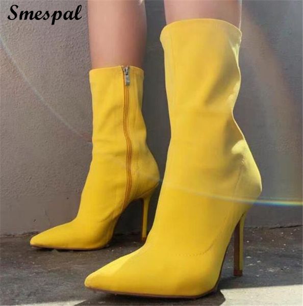 women 11 cm heeled side zipper pointed toe dressy suede boots, Black 
women 11 cm heeled side zipper pointed toe dressy suede boots, Black