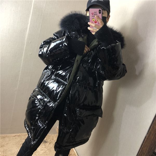 зимняя куртка вниз женщины 2019 новый большой размер сыпучие шерсти енота с капюшоном лакированной кожи яркое пуховик женщины длинные пальто, Black
зимняя куртка вниз женщины 2019 новый большой размер сыпучие шерсти енота с капюшоном лакированной кожи яркое пуховик женщины длинные пальто, Black