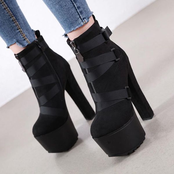 doratasia new wholesale women's shoes brand fashion platform super high heels belt buckle motorcycles boots, Black
doratasia new wholesale women's shoes brand fashion platform super high heels belt buckle motorcycles boots, Black