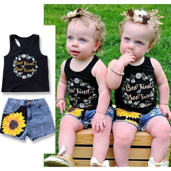 baby kids girls clothes summer girls vest + pants 2 piece sets kids designer clothes sleeveless floral vest sunflower denim pants jy121, White
baby kids girls clothes summer girls vest + pants 2 piece sets kids designer clothes sleeveless floral vest sunflower denim pants jy121, White