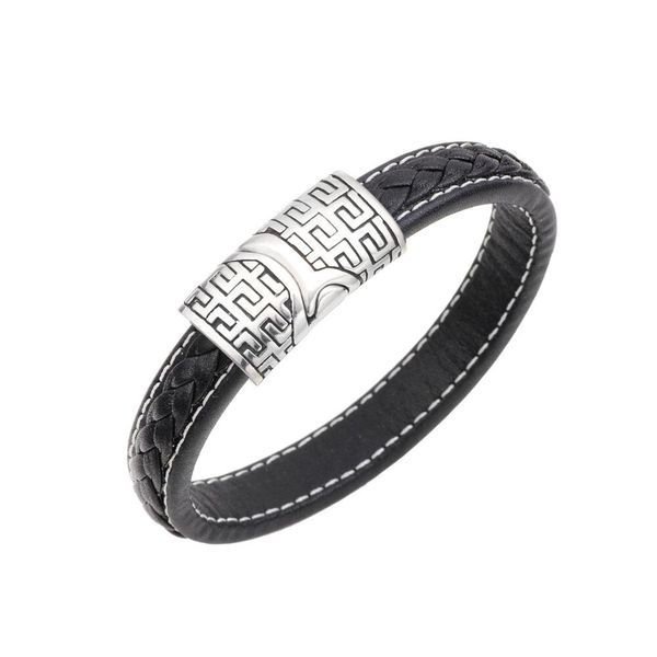 stainless steel great wall pattern bracelet genuine leather bracelet men's, Golden;silver
stainless steel great wall pattern bracelet genuine leather bracelet men's, Golden;silver