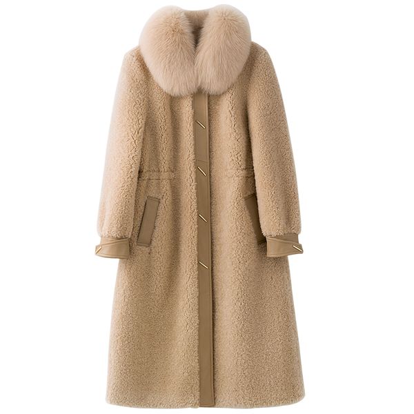 winter natural fur coat women fur collar clothes 2020 korean vintage long sheep shearing jacket real wool coat hiver hyt1987, Black
winter natural fur coat women fur collar clothes 2020 korean vintage long sheep shearing jacket real wool coat hiver hyt1987, Black