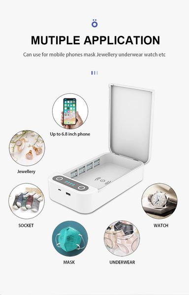 mobile phone ultraviolet disinfection box wireless charging and charging multifunctional mask sterilization ultraviolet disinfection machine
mobile phone ultraviolet disinfection box wireless charging and charging multifunctional mask sterilization ultraviolet disinfection machine