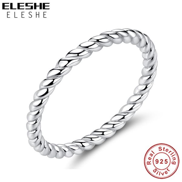 ELESHE Authentic 925 Sterling Silver Stackable Rope Twist Ring for Women Party Engagement Wedding Ring Female Fashion Jewelry
ELESHE Authentic 925 Sterling Silver Stackable Rope Twist Ring for Women Party Engagement Wedding Ring Female Fashion Jewelry