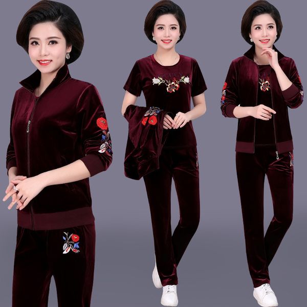 running sets 3pcs spring women sport suit velour embroidery jacket coat+sweatpant+sweatshirt jogger outfit gym casual set sportswear, Black;blue
running sets 3pcs spring women sport suit velour embroidery jacket coat+sweatpant+sweatshirt jogger outfit gym casual set sportswear, Black;blue