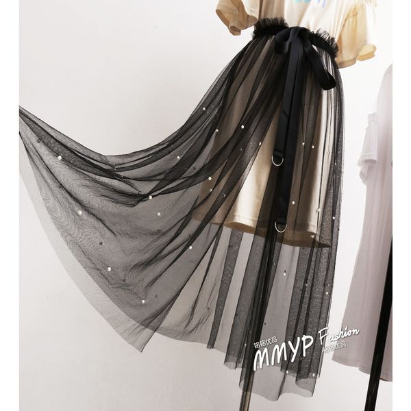 women summer lace high waist skirt long for women korean vintage tulle mesh transparent lace up beading skirt d155, Black;gray
women summer lace high waist skirt long for women korean vintage tulle mesh transparent lace up beading skirt d155, Black;gray