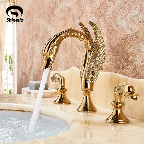 luxury bathroom faucet brass golden swan shape basin tap dual handle deck mount mixer tap sink faucets and cold water mixer
luxury bathroom faucet brass golden swan shape basin tap dual handle deck mount mixer tap sink faucets and cold water mixer