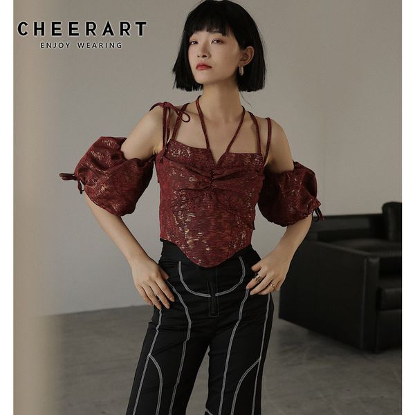 cheerart designer red jacquard cami summer elegant crop bandage glitter spaghetti strap ladies low cut, White
cheerart designer red jacquard cami summer elegant crop bandage glitter spaghetti strap ladies low cut, White