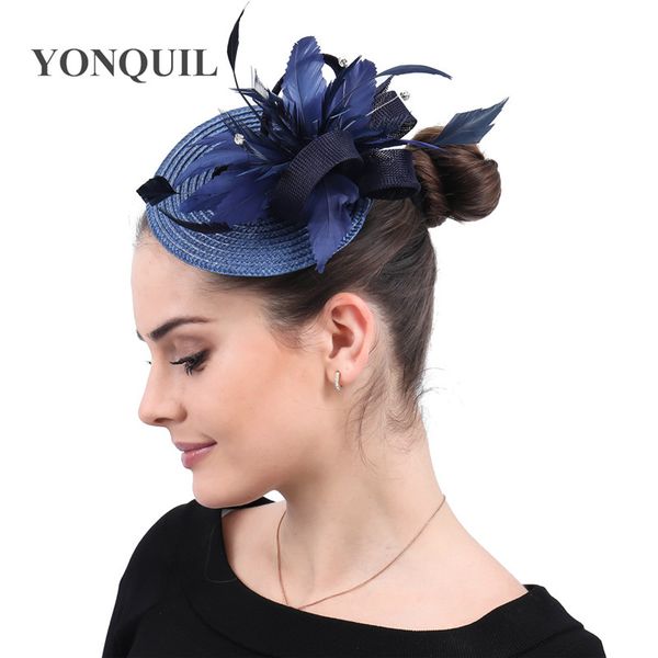 new navy vintage hair feather flower headwear party hat fascinator bridal wedding race headwear with hair clip ladies elegant
new navy vintage hair feather flower headwear party hat fascinator bridal wedding race headwear with hair clip ladies elegant