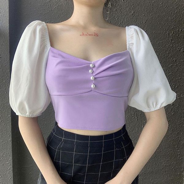 crop tshirt women harajuku femme t-shirts cami puff sleeve court style elegant square collar t-shirt tee 2020, White
crop tshirt women harajuku femme t-shirts cami puff sleeve court style elegant square collar t-shirt tee 2020, White