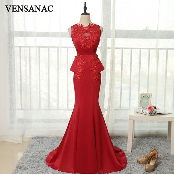 vensanac 2017 new mermaid sequined o neck long evening dresses sleeveless elegant lace embroidery sweep train party prom gowns, White;black
vensanac 2017 new mermaid sequined o neck long evening dresses sleeveless elegant lace embroidery sweep train party prom gowns, White;black